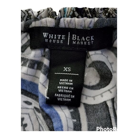 WHBM PAISLEY RUFFLE OVER THE SHOULDER SUMMER TOP tank XS - Picture 3 of 6